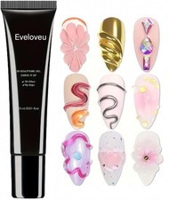 3D Nail Gel for Nail Art - 15ml No Wipe Clear Sculpting Gel Polish, Multi-Use