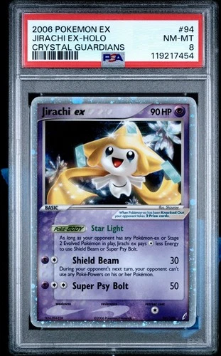 PSA 8 Jirachi ex 94/100 Crystal Guardians Holo