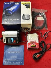 Sony Handycam DCR-HC38 Mini DV Camcorder W Box, Battery, Cables, Tapes