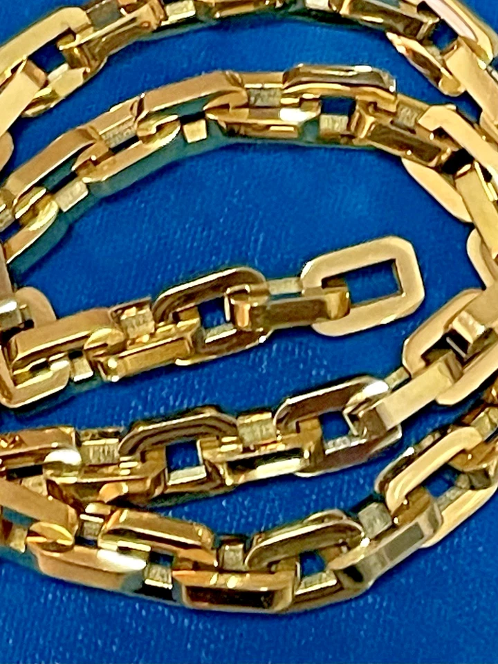 EDDIE BORGO Signed Necklace 12k Gold Plate Supra Link Chain Designer Necklace Foto 3 de 4