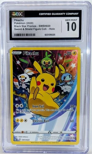 Pokémon Swsh Black Star PIKACHU Promo Figure Coll. SWSH020 CGC 10 💎 GEM MINT