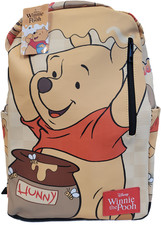 Large Backpack - Disney Winnie the Pooh w/Honey PU Leather 17" School Bag NEW