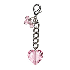 Pink Heart Bag Charm Purse Keychain Charm Tote Backpack Crossbody Accessory