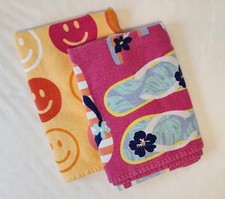 Retro Style Cotton Beach Towels Sandals Smile...