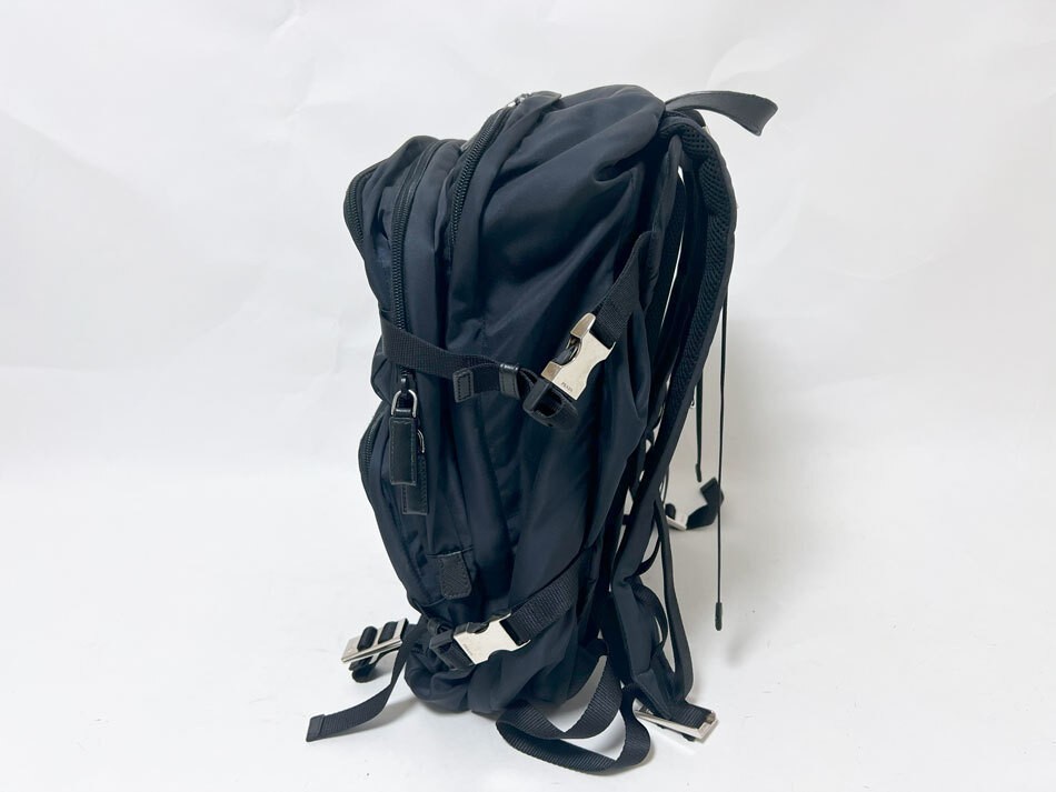 PRADA Rucksack Backpack Rucksack Nylon Saffiano Leather Navy 2VZ028 Used from ja thumbnail 2