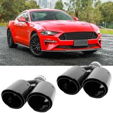 Pair Carbon Fiber Exhaust Muffler Tip Dual Slant 2.5 To 3.5 For Ford Mustang Pair Carbon Fiber Exhaust Muffler Tip Dual Slant 2.5 To 3.5 For Ford Mustang