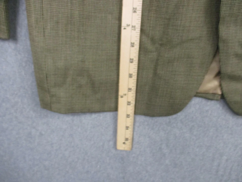 Blazer Chaps Para Hombres 46R Marrón Lana Cuadros Abrigo Deportivo Chaqueta de Dos Botones Calce Clásico Foto 3 de 4