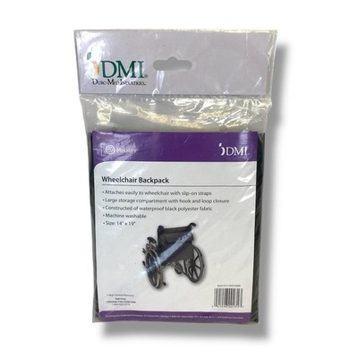 New Wheelchair Backpack 14x 19 Black Storage by DMI Duro Med Industries Mobility