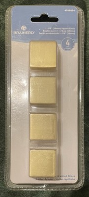 P42251W-117-U1 BRAINERD GOLD  SQUARE KNOB 1-1/8''