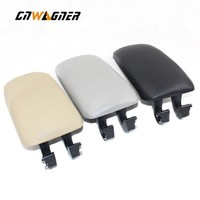 Leder Car Armlehnen-Verriegelungs Abdeckung Mittelkonsole Schwarz Stauraum