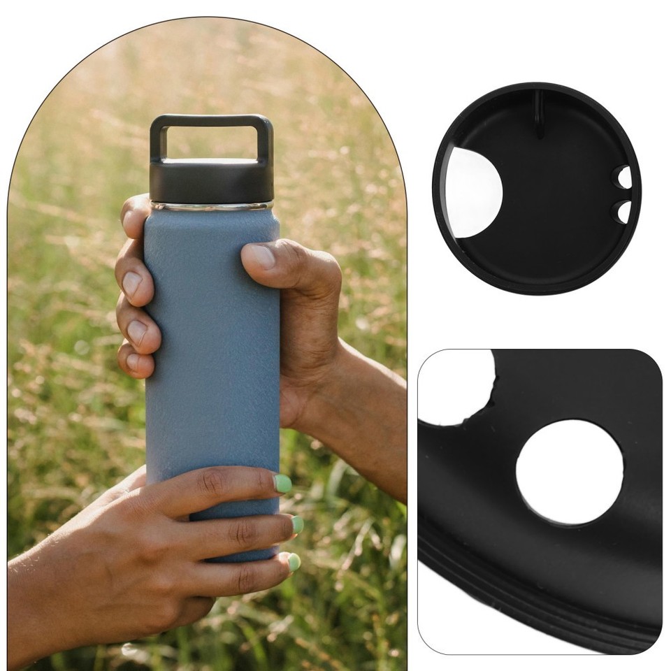 Buttle Guard 4Pcs Reusable ABS Water Bottle Splash Guard Spill Proof Caps Black Set ...