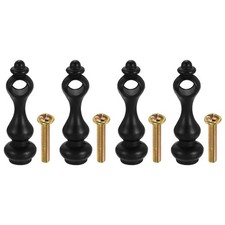 1.6 x 0.4" Gallery Rails, Through-Hole Zinc Alloy Black 4 Pcs