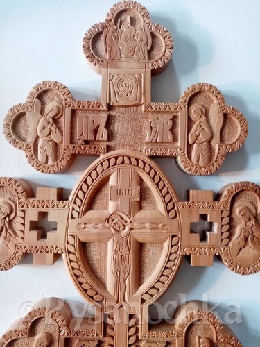 Ukrainian two-sided Hutsul Wooden Hand Carved Cross A great gift for a collector - Picture 5 of 14