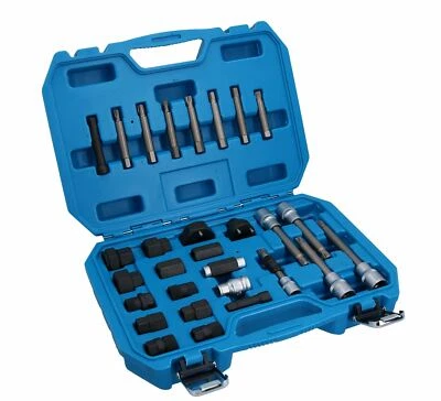 AB TOOLS 30pc Alternator Puller Pulley Profile Adaptor Repair Tool Set For Audi BMW VW