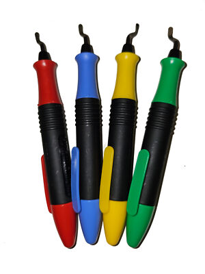 Glo-Burr E Series Handle 4pc. Set Y,G,B,R each with a E100 Blade Shaviv 29222