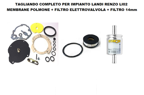 TAGLIANDO GPL LI02 COMPLETO PER LANDI RENZO LI02 MEMBRANE + FILTRO POLMONE LI02 - Imagen 1 de 1