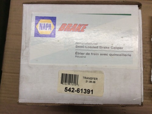 NEW NAPA 542-61391 Remanufactured Disc Brake Caliper Rear Right - Picture 2 of 9