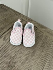 Vans Classic Slip On Pink Check Crib Shoes Size 3c New w/out Box