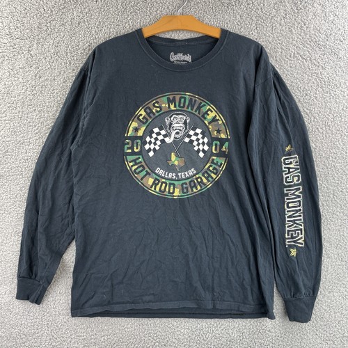 Gas Monkey Garage Shirt Adult Large Long Sleeve Black Graphic Tee