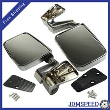 For 87-02 Jeep Wrangler Chrome Manual Side View Door Mirrors Leftright Pair Set