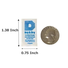 0.5(Half) gram X 100 PK "Dry & Dry" Premium Silica Gel Packets - FDA Compliant
