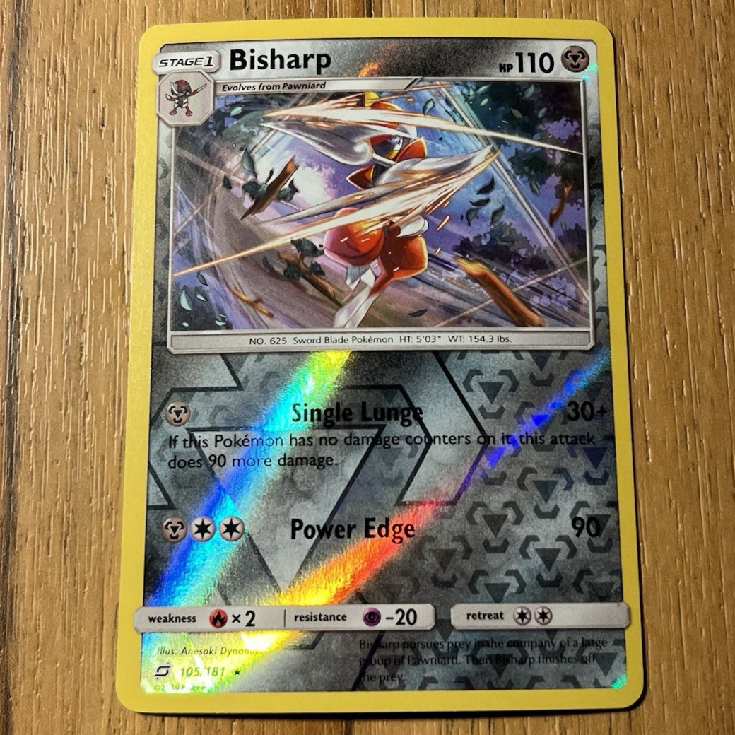 Bisharp 105/181 Sun & Moon Team Up Reverse Holo Pokemon Card NM