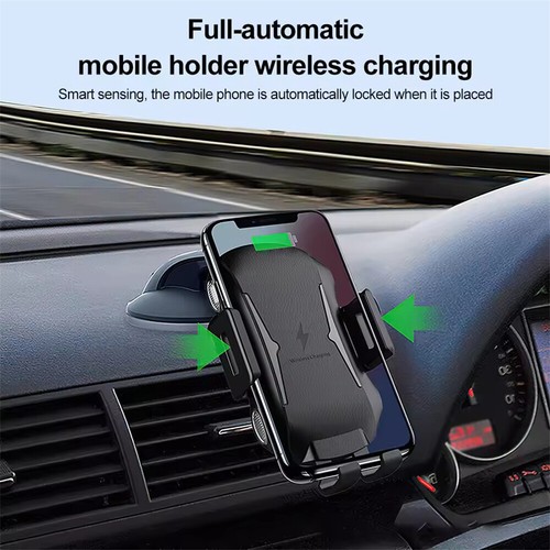 Wireless Fast Charge Car Phone Holder Universal Windscreen Dashboard Air Vent UK - Zdjęcie 12 z 23