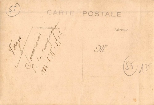 CPA 55 FORGES CARTE PHOTO SOUVENIR DE LA CAMPAGNE 1914 15 16 - Picture 2 of 2