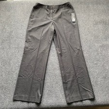 NEW Nine West Pants Womens Size 14 Grey Flat Front Pockets French Fly Comfort