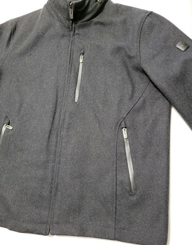 Chaqueta de lana con capucha TUMI T Tech grande negra aislada con cremallera completa - Imagen 4 de 12