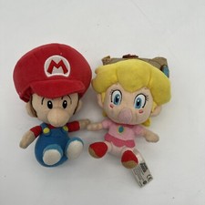Super Mario Brothers 5" Plush Lot of 2 Baby Peach  Baby Mario Little Buddy