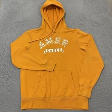 American Eagle Hoodie Mens L Tall Orange Athletic Fit Pullover Logo Sweatshirt
