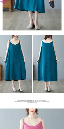 Womens Sundress Cotton Linen Slip Tank Summer Casual Loose Shirt Tunic Dress - Bild 10 von 29
