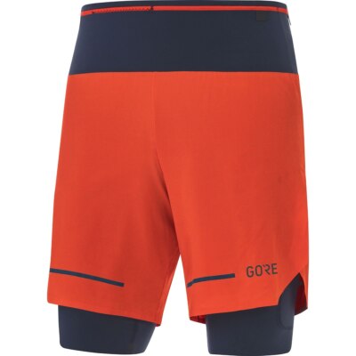 Gore Wear Ultimate 2 in 1 Shorts Fireball Orbit Herren kurze Laufhose Laufshorts