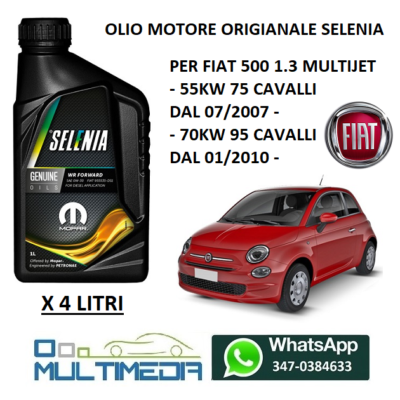 Kit Tagliando Fiat Panda 1.3 D Multijet Fiat 500 1.3 MJT IMPIANTO UFI Olio 5W40 - Foto 11