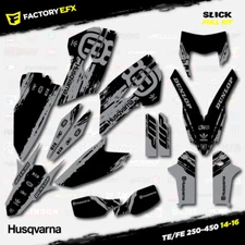 Gray Slick Racing Graphics Kit fits Husqvarna 14-16 TE FE 250 450 TE250