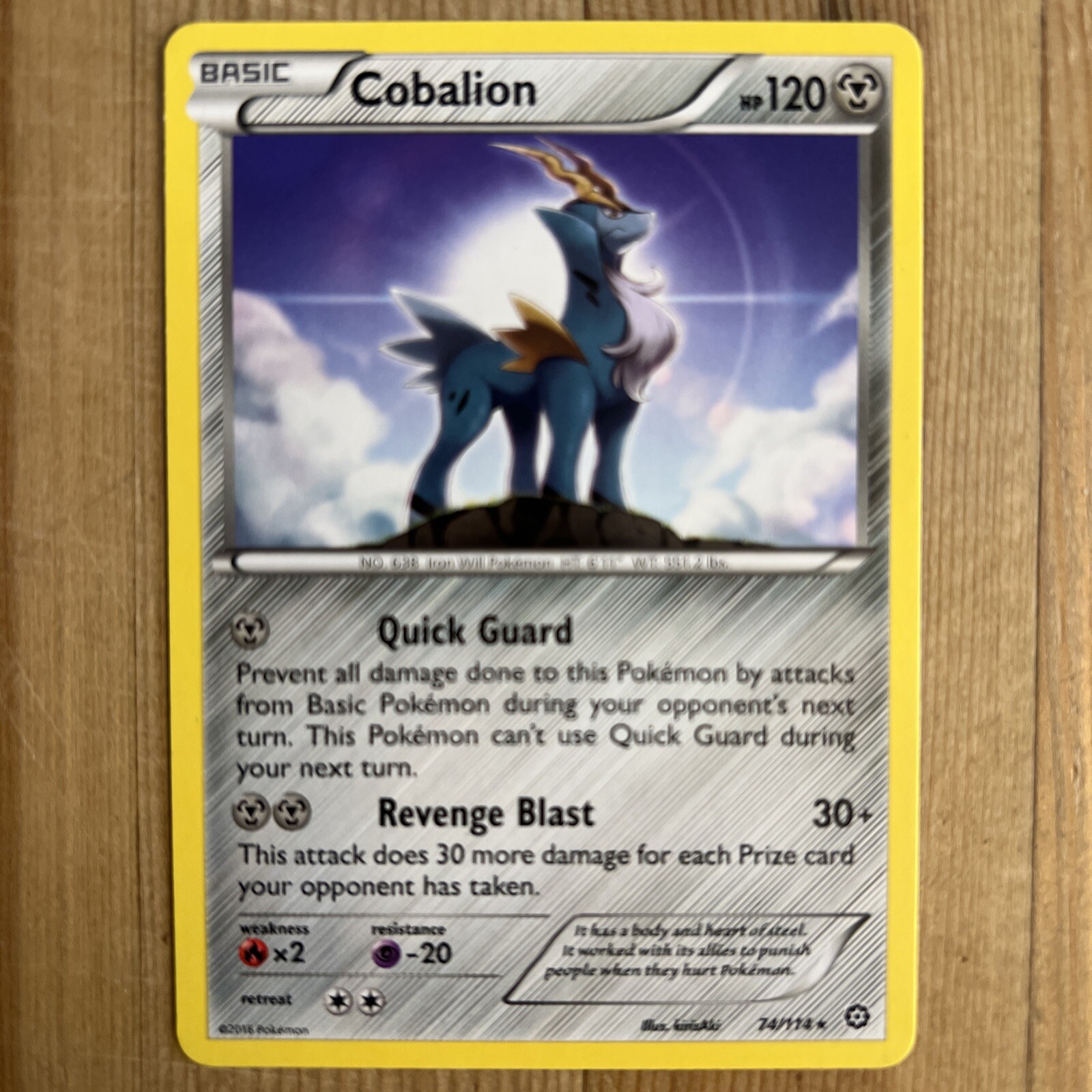 Pokemon TCG Basic COBALION 74/114 Steam Siege Regular Rare - NM/LP