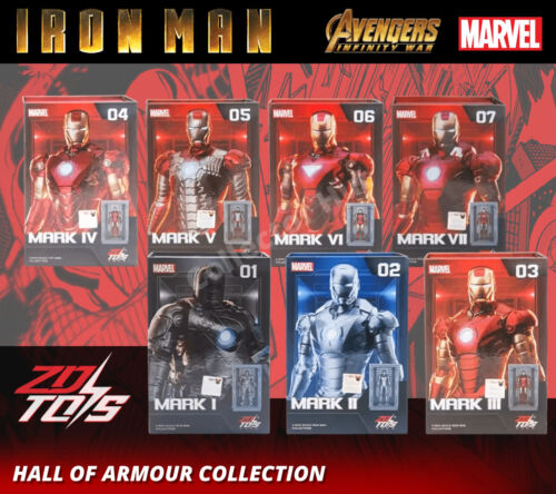 Figuras de acción Iron Man ZD Toys MK1-MK7 Hall of Armour Collection - Imagen 3 de 27