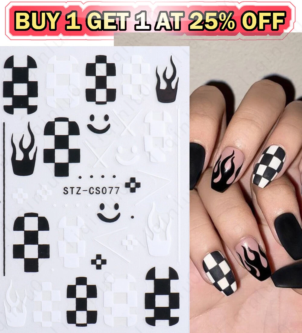 37 Styles Drawing Pattern Nail Stickers Waterproof Nail Art Design DIY  Decals | eBay