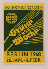 Intl Green Week Environmental Promotion Berlin 1968 German Poster Stamp Ad Label