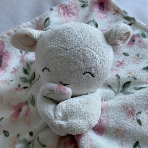 Gerber Modern Moments Lamb Lovey Pink Roses Baby Plush Security Blanket - Picture 5 of 7