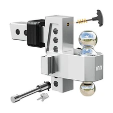 VNN Adjustable Trailer Hitch with 6-Inch Drop – Dual-Ball (1-7/8" & 2") Hi