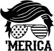 Vinyl Decal for Window - Trump 'Merica, Various Colors & Sizes