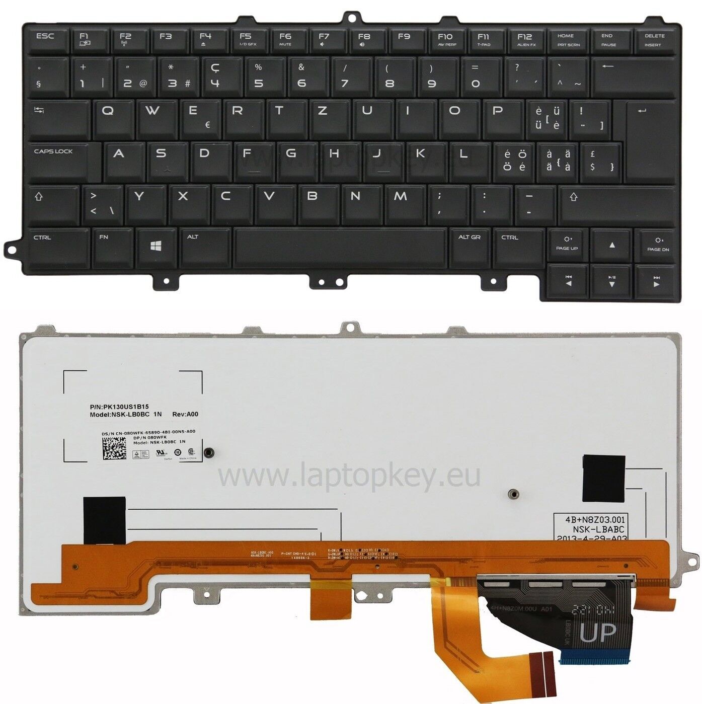 Abakoo Tastatur Für Dell Alienware 15 R3 - Mit Hintergrundbeleuchtung, US-Layout