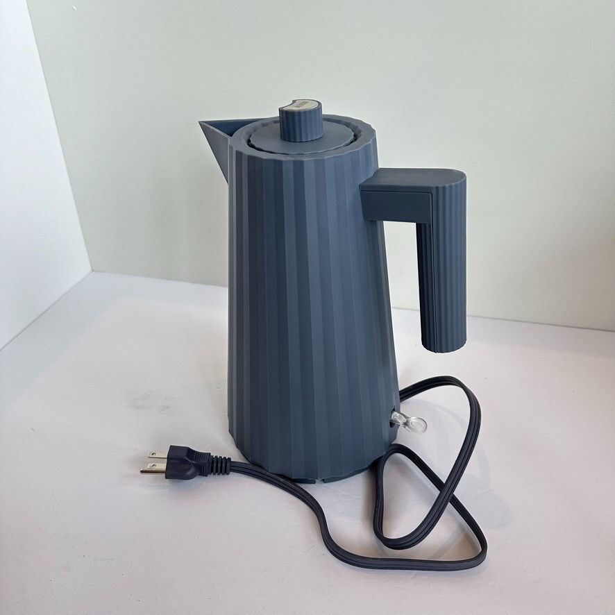 Alessi Plisse MDL06B Grey Electric Kettle Tea Coffee NEW Italian Modern  Design