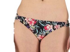 BlueWahoo Peaches Womens Bikini Bottoms Black Floral Print Loop Sided Briefs