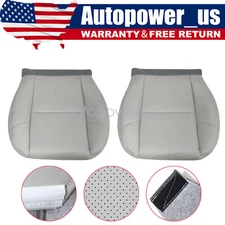 For 09-14 GMC Yukon Denali Driver & Passenger Bottom PERFORATED Seat Cover Gray