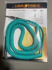 Lava Cable Retro Coil Instrument Cable Silent Plug - Sea Foam Green - RA to S