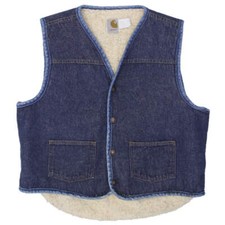 Vintage Carhartt Fleece Lined Denim Vest
