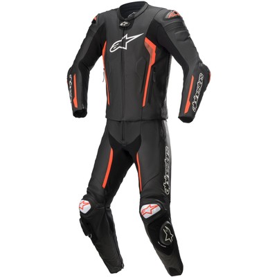 Alpinestars Missile V2 2tlg. Lederkombi Motorradkombi Tech Air Schwarz/Rot-Fluo
